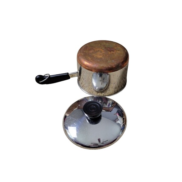 Vintage Revere Ware 1.5 Quart Saucepan Pan Pot Copper Bottom w/ Lid Clinton, IL - Picture 6 of 8